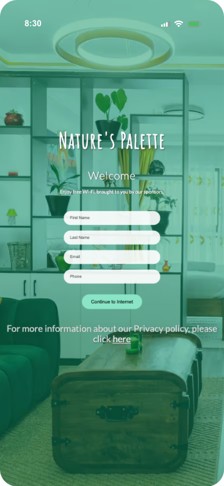 Custom WiFi captive portal with branding